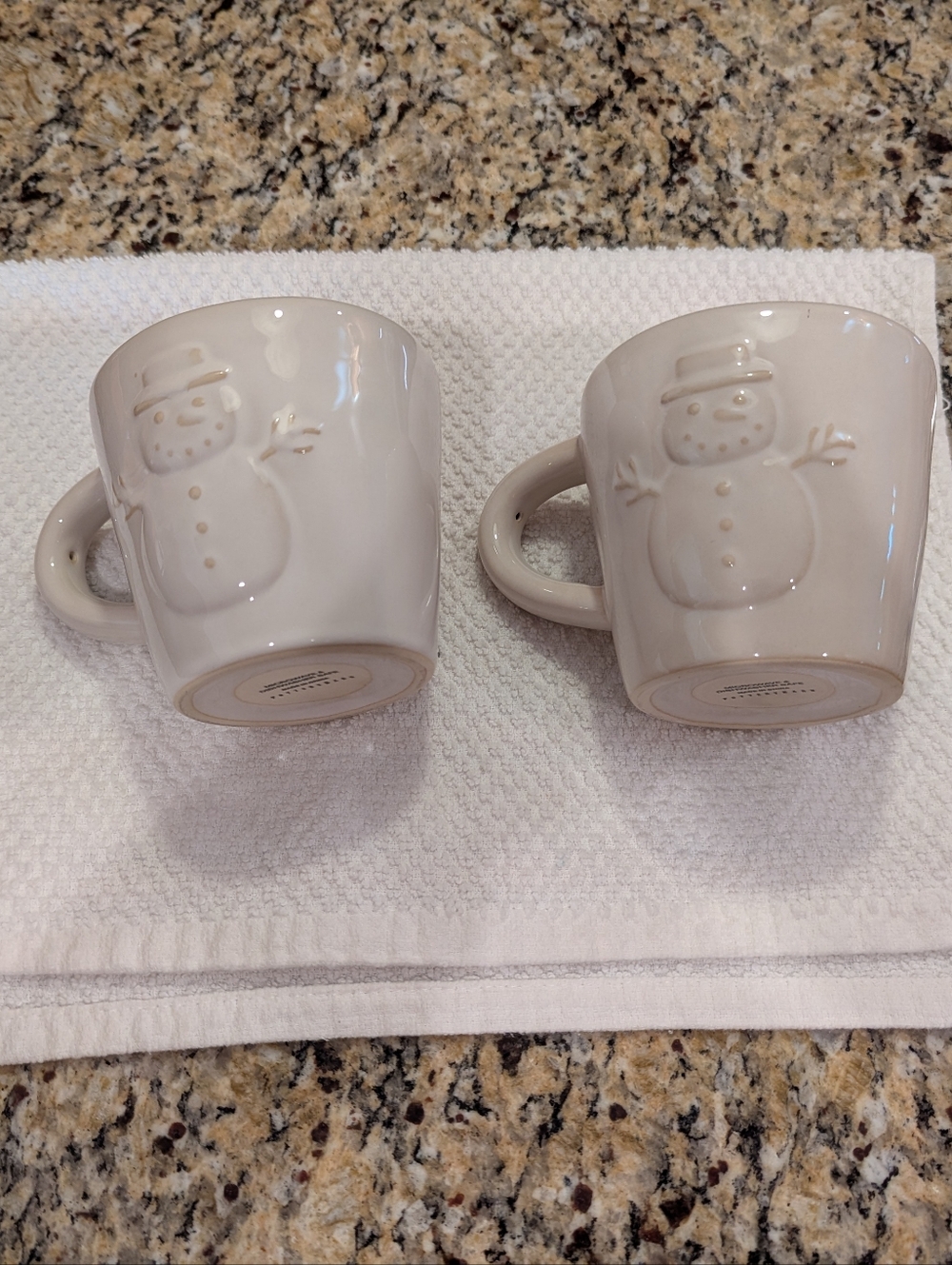 Pottery Barn Snowman Coffee Mugs